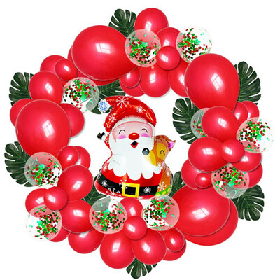 

Creative 1 Set Diy Merry Christmas Santa Claus Foil Balloons Set For Xmas Christmas Party Home Decoration