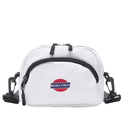 

Student Japanese canvas slant satchel ins ugly Sesame Street Yufeng lovely soft sister bungee bag
