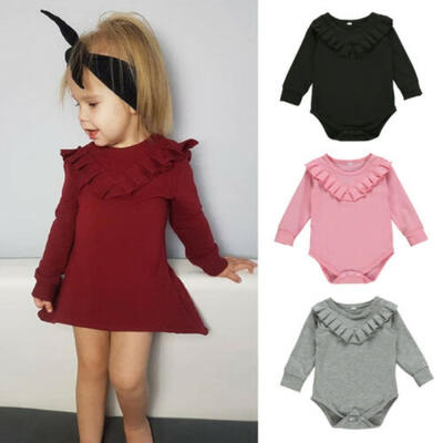 

UK Newborn Infant Baby Girl Clothes Long Sleeve Romper Jumpsuit Bodysuit Outfit
