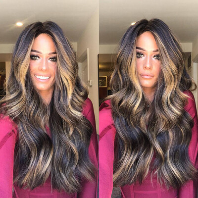 

〖Follure〗Mix Color Long Curly Wig Synthetic Wig High Density Full Wigs for Women
