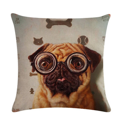 

Various Animal Oil Painting Series Linen Hug Pillowcase Home Sofa Decoration