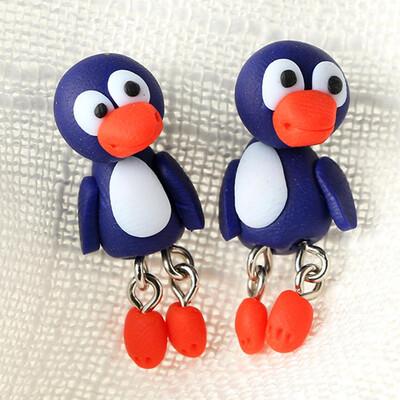 

1 Pair Fashion Creative Earring For Women Cute Animal Dog Cat Pottery Earrings