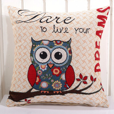 

bveteeOwl Cotton Cushion Covers Sofa Cushion Cases Cotton Linen Cushion Decorative Pillows Pillow Cover CoussinNo Inner