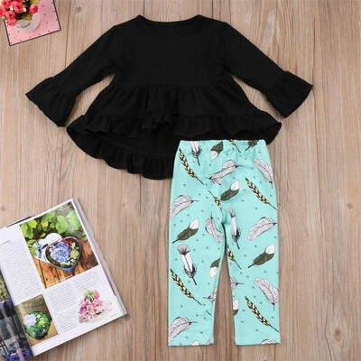 

Baby Girls Long Sleeve Shirt Outfit Tops Long Pants Leggings Set
