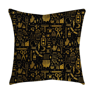 

〖Follure〗Rose Black Gold Cushion Cover Square Pillowcase Home Decoratio