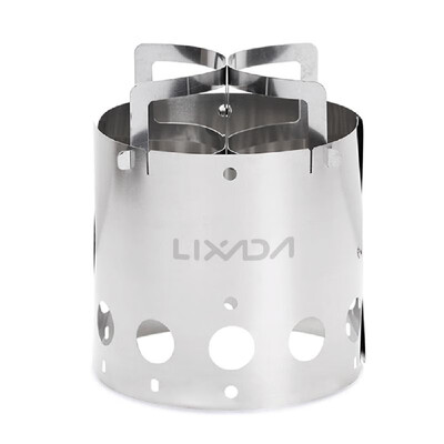 

2-in-1 Windproof Stainless Steel Folding Camping Wood Stove Windscreen Lightweight Portable Outdoor Cooking Wood Burning Stove