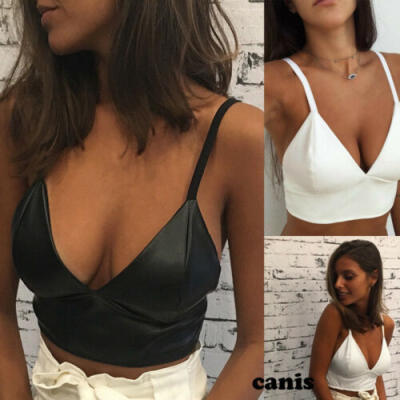 

Fashion Sexy Women V Neck Vest Top Sleeveless Summer Beach Crop Tops T-Shirt