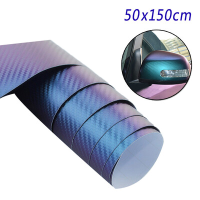 

3D Carbon Fiber Vinyl Car Roll Warp Film Sticker Decals Chameleon DIY Waterproof