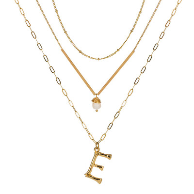 

Cute Natural Pearl Initial Necklace Personalized Letter Necklace Name Jewelry For Women Accessories Gold color Girlfriend Gift