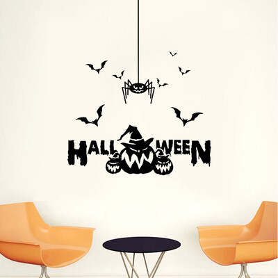 

〖Follure〗Happy Halloween Witch Bats Wall Sticker Window Home Decoration Decal Decor