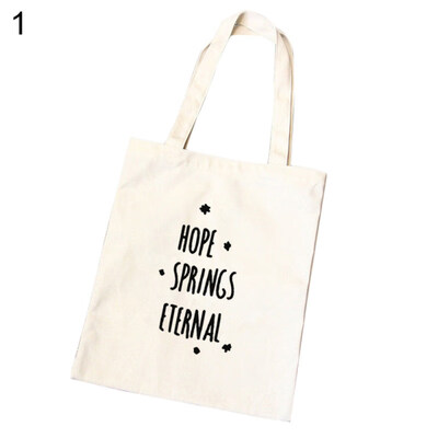 

Women Canvas Letters Number Tote Bag Shopping Travel Single Shoulder Handbag