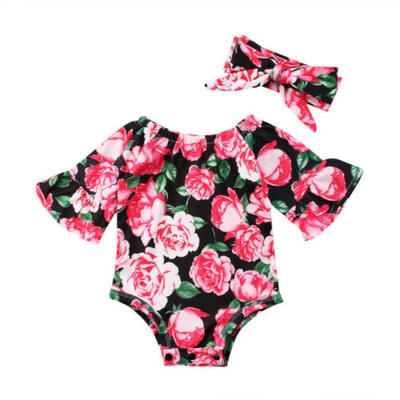 

Summer Newborn Kids Baby Girls Floral Bodysuit Romper Jumpsuit Outfit Clothes