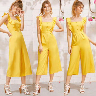 

Women Sleevelee Solid Casual Club Party Loose Style Comfortable Long Jumpsuits