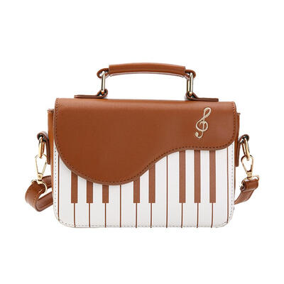 

Piano Pattern Leather Handbag Women Flap Crossbody Messenger Shoulder Bag