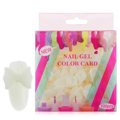 

Toponeto 100pcs Bowknot Flat Nail Display Card Plate Nail Gel Polish Palette