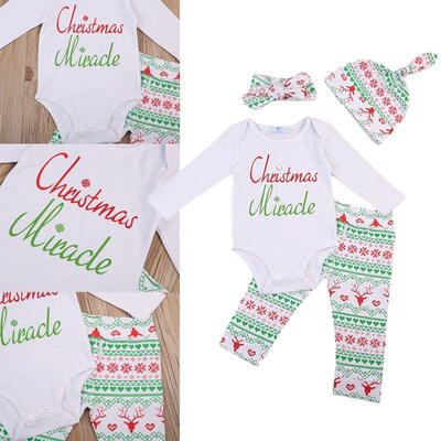 

Christmas Infant Baby Boys Girls Long Sleeve Romper Pants Outfits Casual Clothes