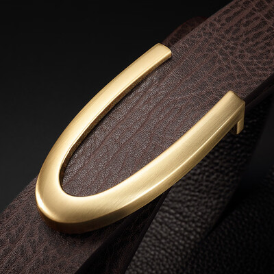 

Mens belt top layer leather home casual business leather belt youth smooth buckle fashion belt