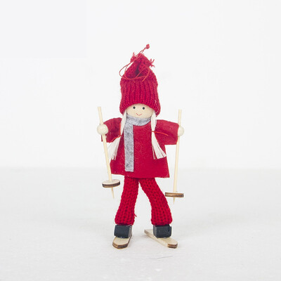 

FUNNYBUNNY Christmas Decorations Creative Christmas Pendant Ski Doll Doll Christmas Tree Pendant Mini Doll