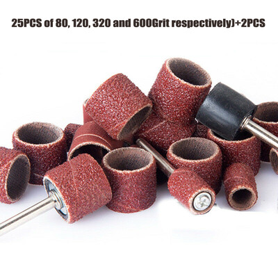 

100pcs 80120320600 Grit Sanding Bands Sleeve Kit 2pcs Rubber Mandrels Set