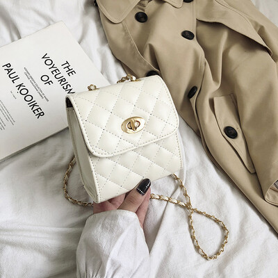 

Casual temperament Sen wild slanting small square bag 2019 new Korean fashion simple rhombic chain shoulder bag