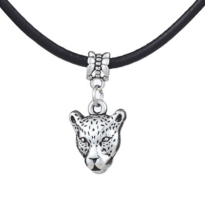 

Chic Leopard Head Leather Pendant Necklace Leather New 2019 Simplicity Leopard Head Retro Pendant Stylish Necklace