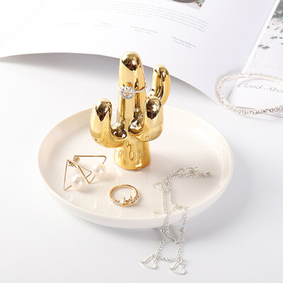 

Toponeto Gold-plated jewelry plate home decoration plate ring jewelry storage plate
