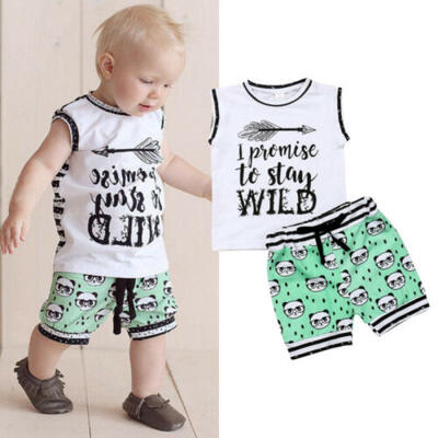 

Summer Baby Kids Girl Boy Toddler Tops VestShort Pants Outfits Clothes UK Stock
