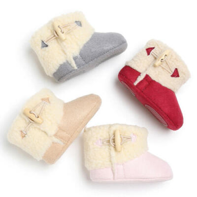 

New Toddler Newborn Baby Girl Soft Sole Warm Snow Booties Boots Crib Shoes 0-18M