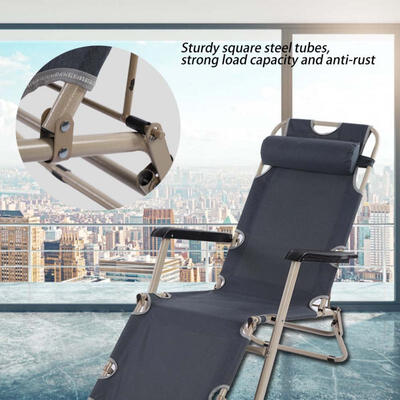 

Greensen Portable Folding Outdoor Camping Lounge Beach Patio Recliner Reclining Chair with Armrest