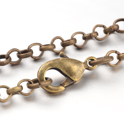 

Iron Cross Chain Rolo Chain Necklace Makings Antique Bronze 277"