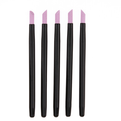 

5pcs Stone Nail File Nail Art Tools Cuticle Remover Trimmer Buffer Pedicure