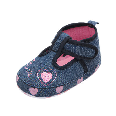 

Baby Girls Princess Heart Print First Walkers Newborn Soft Soled Anti-Slip Shoes