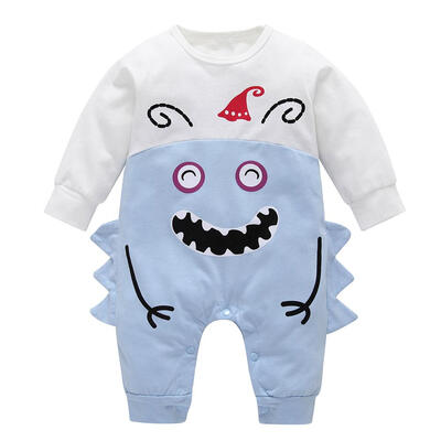

Cute Monster Baby Rompers Warm Soft Buttons Jumpsuit Infants Clothing