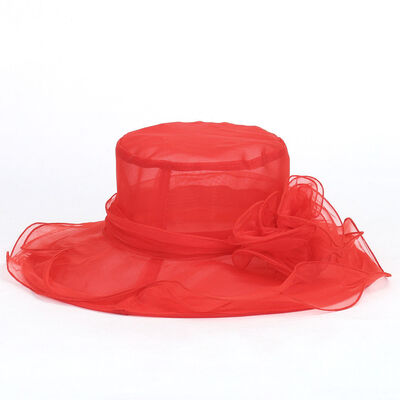 

Fashion Women Lace Wide Brim Kentucky Derby Sun Hat Wedding Tea Party Church Cap