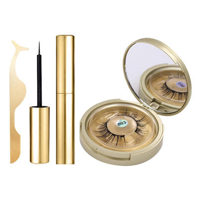 

Magnetic Liquid Eyeliner Set Long Lasting False Eyelashes with Tweezers