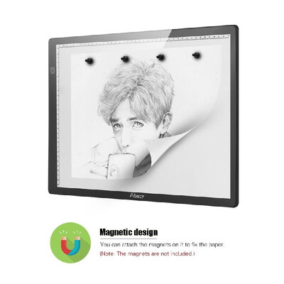 

Aibecy Magnetic A3 LED Tracing Light Box Ultra-thin Stepless Dimmable Brightness Artcraft Light Table Pad Board with Scale USB Pow