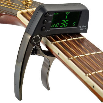

TCapo20 Multifunctional Aluminum Alloy 2-in-1 Guitar Capo Tuner with LCD Screen for Normal Acoustic Folk Electric Guitar Chromatic