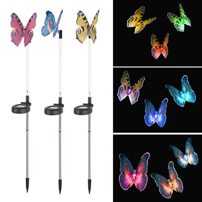 

Gobestart Garden Solar Butterfly Decorative Lights Outdoor 3 Pack Solar Stake Light