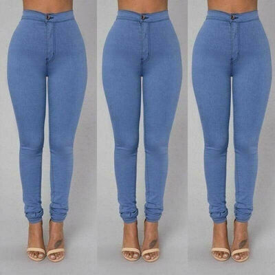 

Pencil Pants Womens Fashion Stretch Skinny Pants High Waist Solid Long Trousers