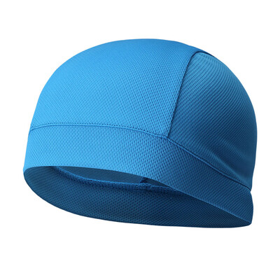 

Summer Absorb Sweat Breathable Elastic Riding Skull Cap Solid Color Outdoor Sport Quick-Dry Cycling Cap For Women Men