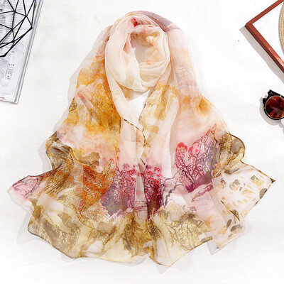 

Gobestart Fashion Women Long Soft Wrap Scarf Shawl Chiffon landscape Print Scarf Scarves