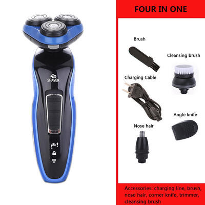 

Oasismall 4In1 Men Electric Shaver 4D Three Cutter Head Floating Whole Body Washable Shaving Machine