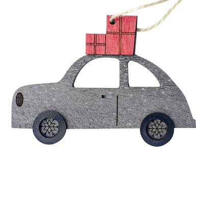 

Toponeto Christmas Decorations Wooden Painted Car Decoration Pendant