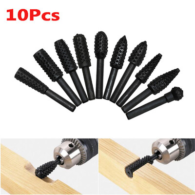 

〖Follure〗10Pcs Rotary Rasp Hss Woodworking Tool Electric Grinder Accessory Grinding Burrs