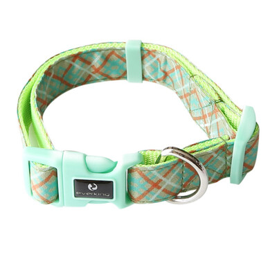 

Pet Polyester Adjustable Colorful Printed Collar With Leash Ring For Dogs Cats Quick Release Buckle