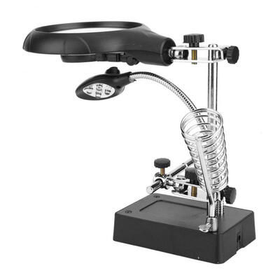 

Greensen Metal Bracket with High Definition Optical Lens Magnifier Soldering Stand Holder EU Plug