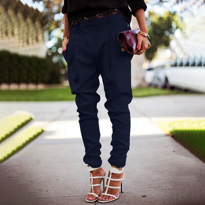 

Tailored Womens Casual Fashion Plus Size Pure Color Pocket Pencil Pants Trousers