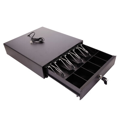 

4-Compartment 3 Lock Modes Cash Register Drawer Box For Store Stainless Steel