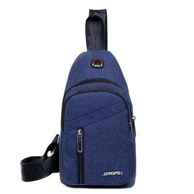

Solid Color Shoulder Crossbody Pouch Men Waist Belt Packs Canvas Chest Bags