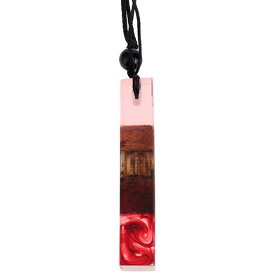 

Fashion Resin Wood Colorful Pendant Handmade Chain Sweater Necklace Rope Chain